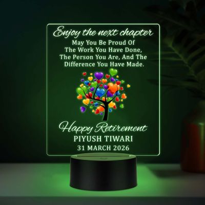 Personalized Retirement UV Print Color Changing LED Lamp     Enjoy The Next Chapter  Light